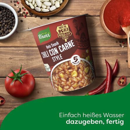 8er Pack Knorr Taste the World Reis Snack Chili con Carne Style ab 10€ (statt 12€)