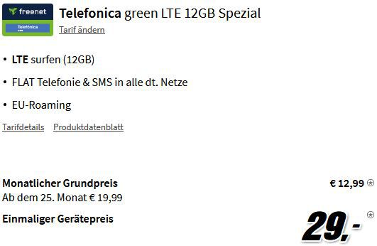 Google Pixel 6a mit 128GB für 29€ + o2 Allnet Flat mit 12GB LTE für 12,99€ mtl.