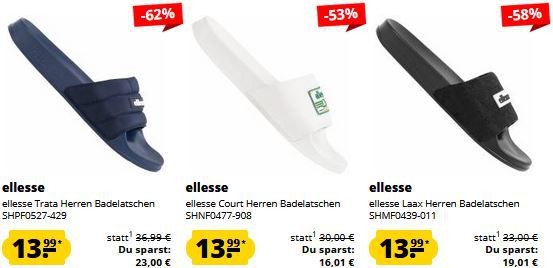 SportSpar: Ellesse Badelatschen Sale   Jedes Paar 13,99€