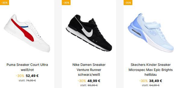 Geomix Sneaker Sale mit  30% + VSK Frei   z.B. adidas Sneaker für 27,49€ (statt 43€)