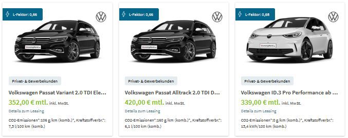 Volkswagen Gebrauchtwagen Leasing Wochen mit geprüften Jahreswagen