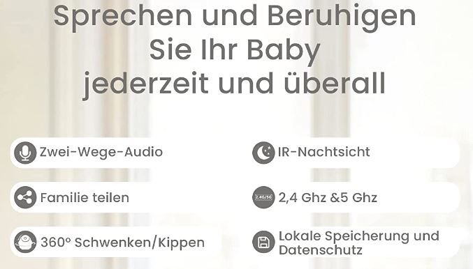 Simshine Babyphone mit Kamera & 2 Wege Audio für 101,52€ (statt 169€)