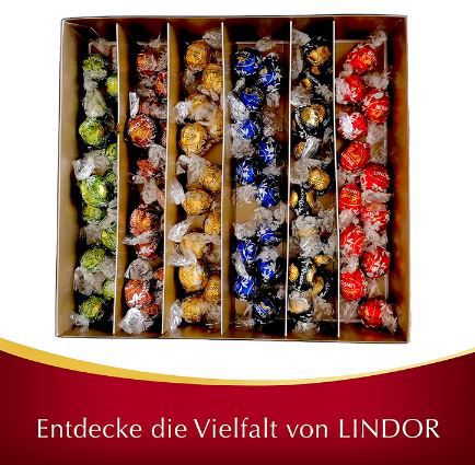 1,35Kg Lindt Lindor Deluxe Box mit ca. 108 Kugeln in 6 Sorten für 34,99€ (statt 41€)   Prime