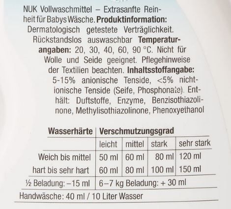 4x NUK Vollwaschmittel, je 750ml ab 11,86€ (statt 17€)