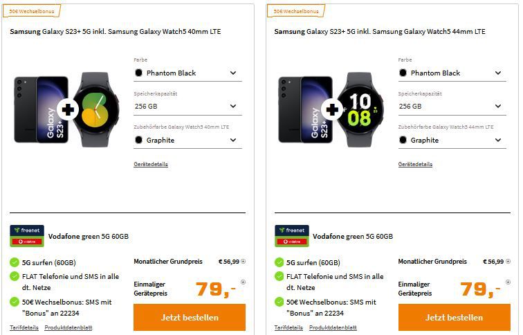 Saturn Muttertagsdeals   z.B. Galaxy S23 + Watch4 + o2 Flat mit 25GB für 37,99€ mtl.