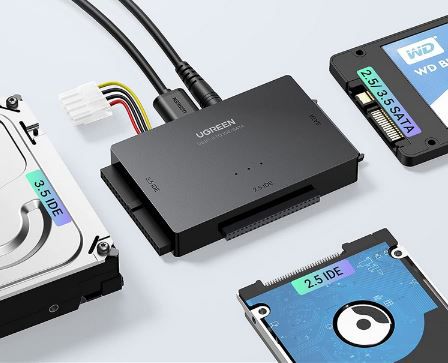 UGREEN USB 3.0 IDE/SATA Docking Station mit Netzteil für 20,49€ (statt 30€)