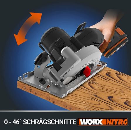 Worx WX531.9 Nitro 20V Akku Kreissäge ohne Akku & Ladegerät für 109,60€ (statt 129€)