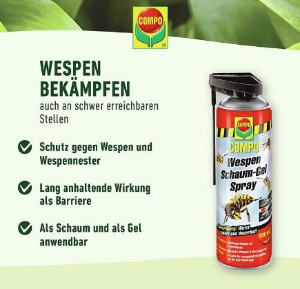 Compo Wespen Schaum Gel Spray inkl. Sprührohr für 10,35€ (statt 13€)   Prime