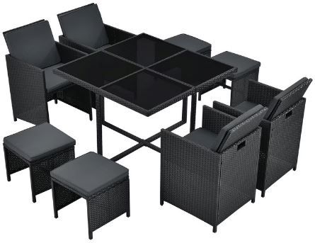 Juskys Baracoa L Polyrattan Sitzgruppe, 9 tlg. für 382,94€ (statt 430€)