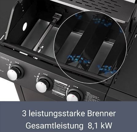 Juskys Louisiana BBQ Gas Grill mit 3 Brenner für 123,49€ (statt 150€)