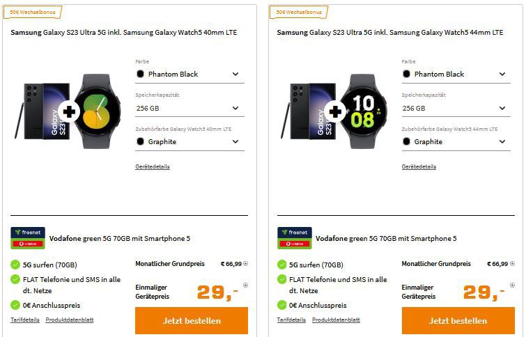 Saturn Muttertagsdeals   z.B. Galaxy S23 + Watch4 + o2 Flat mit 25GB für 37,99€ mtl.