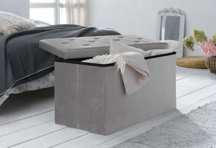 Livarno home Sitztruhe mit Aufbewahrung in Samt Optik für 20,94€ (statt 34€)