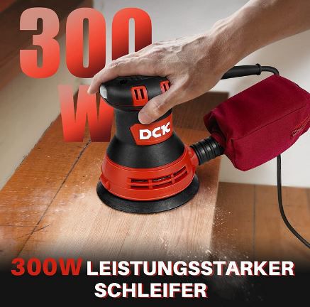 DCK KSA125 Exzenterschleifer, 300W, 125mm für 34,99€ (statt 50€)