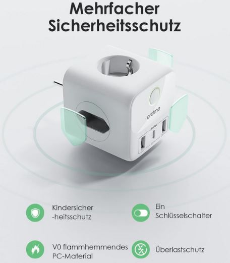 Oraimo Steckdosenwürfel mit USB für 13,72€ (statt 22€)