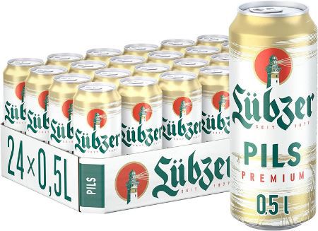 24er Pack Lübzer Premium Pils, 0,5L Dose ab 15,28€ (statt 19€)