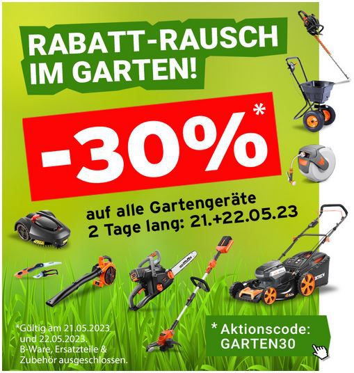 Fuxtec 30% Rabatt auf Garten   z.B. FX RM2060PRO Benzin Rasenmäher 432,80€ (statt 509€)