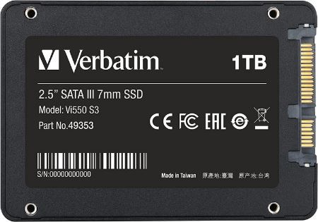 Verbatim Vi550 S3 SSD mit 1TB, 2,5 SATA III für 37,90€ (statt 45€)