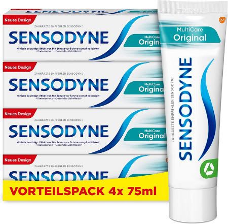 4er Pack Sensodyne MultiCare Zahnpasta, 75ml ab 8,46€ (statt 11€)