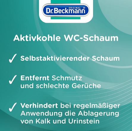 3er Pack Dr. Beckmann Aktivkohle WC Schaum ab 2€ (statt 3,30€)