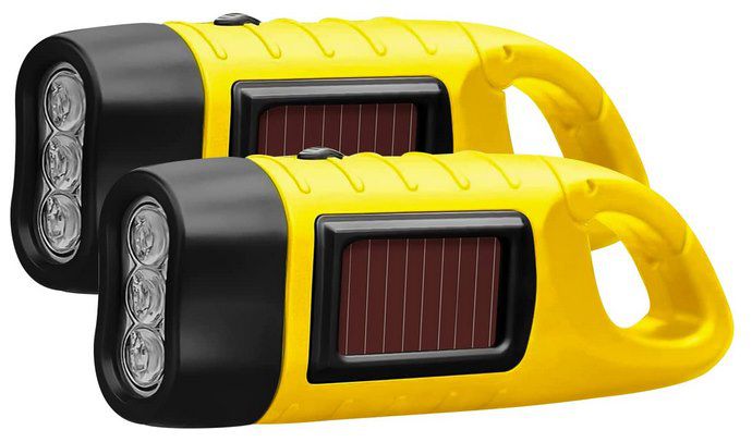 2x Notfall Kurbeltaschenlampe mit Solar für 9,85€ (statt 15€)