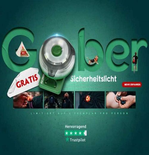 GRATIS: Gober Sicherheitslicht (statt ca. 15€) & 5,95€ Versandkosten   ab 17.05. 19.05.