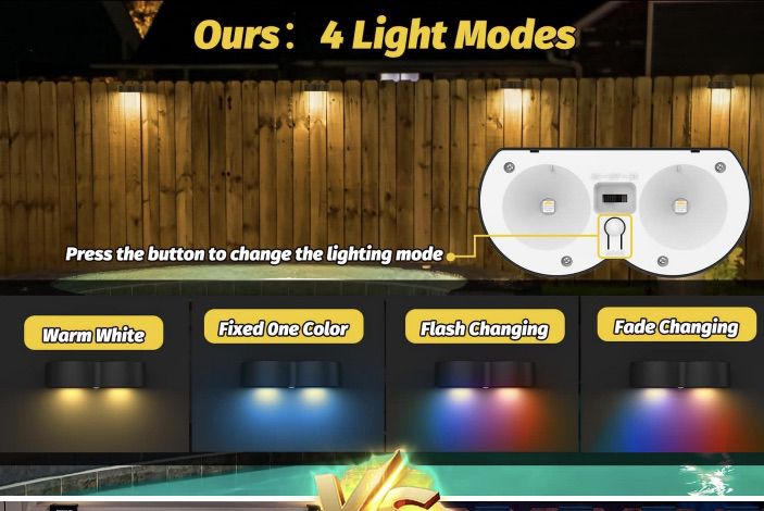 4x LED RGB Solar Außenlampen für 20,29€ (statt 29€)