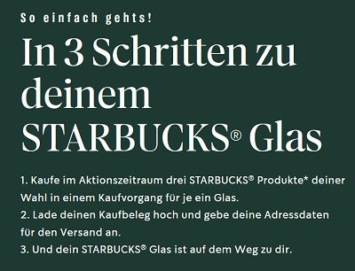 Mit Kauf von STARBUCKS® Produkten STARBUCKS® Glas kostenlos erhalten