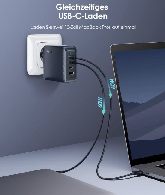 120W USB C Ladegerät HyperGaN mit 4 Ports für 29,99€ (statt 60€)