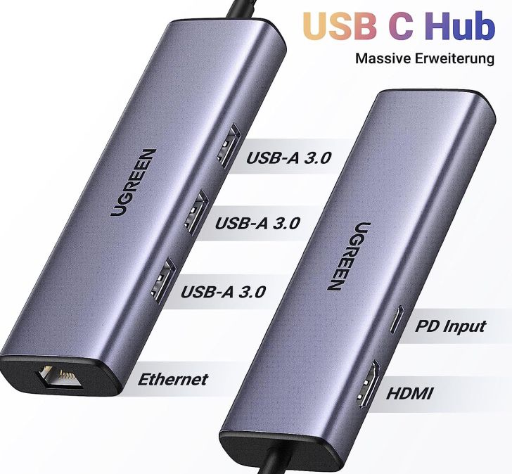 UGREEN USB C Docking Station mit 4K HDMI, Ethernet & PD 100W für 19,99€ (statt 30€)