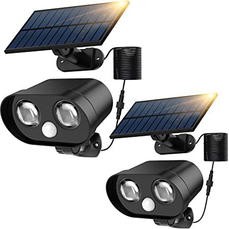 2x MPJ LED Solar Außenleuchte mit je 2 Spots für 18€ (statt 36€)