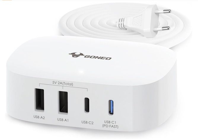 GONEO 30W USB C Ladegerät mit 4 Ports für 9,99€ (statt 20€)