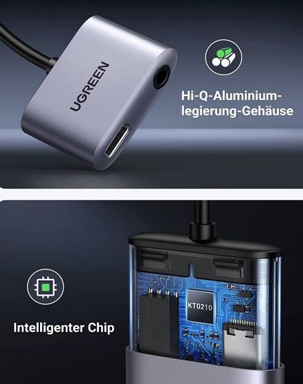 UGREEN USB C auf 3.5mm Adapter mit Schnellladen für 15,19€ (statt 19€)