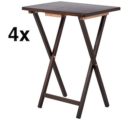 4x Amazon Basics Klapp-Beistelltische aus Holz für 29,99€ (statt 60€)
