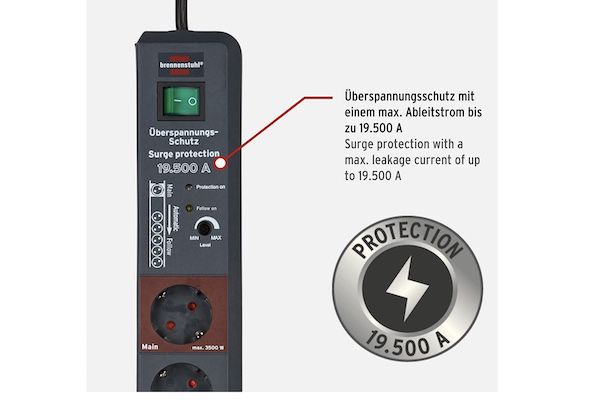 Brennenstuhl Secure Tec 6 Fach Steckdosenleiste für 16,75€ (statt 23€)