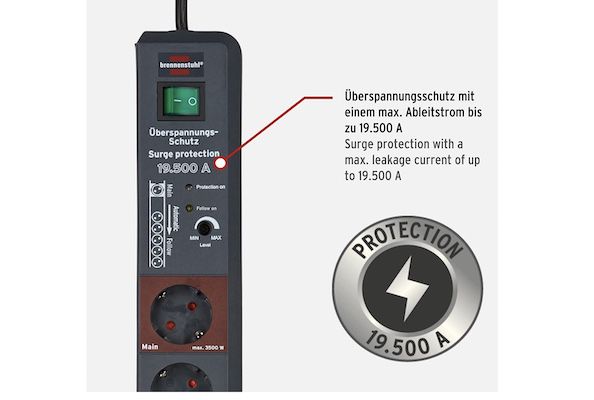 Brennenstuhl Secure Tec 6 Fach Steckdosenleiste für 19,99€ (statt 30€)