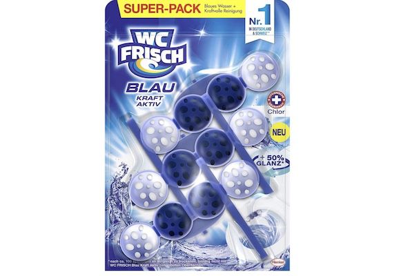 3x 50g WC FRISCH Kraft Aktiv Blauspüler Chlor für 2,95€