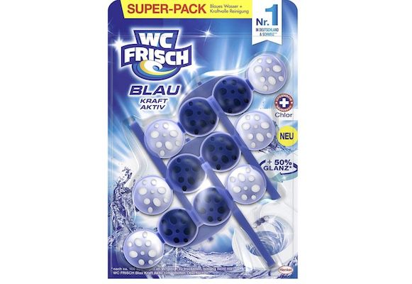 3x 50g WC FRISCH Kraft Aktiv Blauspüler Chlor für 2,95€