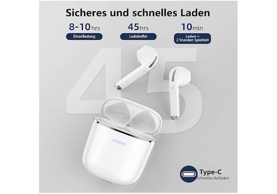 NZKEEYZI Bluetooth Kopfhörer mit 45 Std. Spielzeit für 17,99€ (statt 33€)
