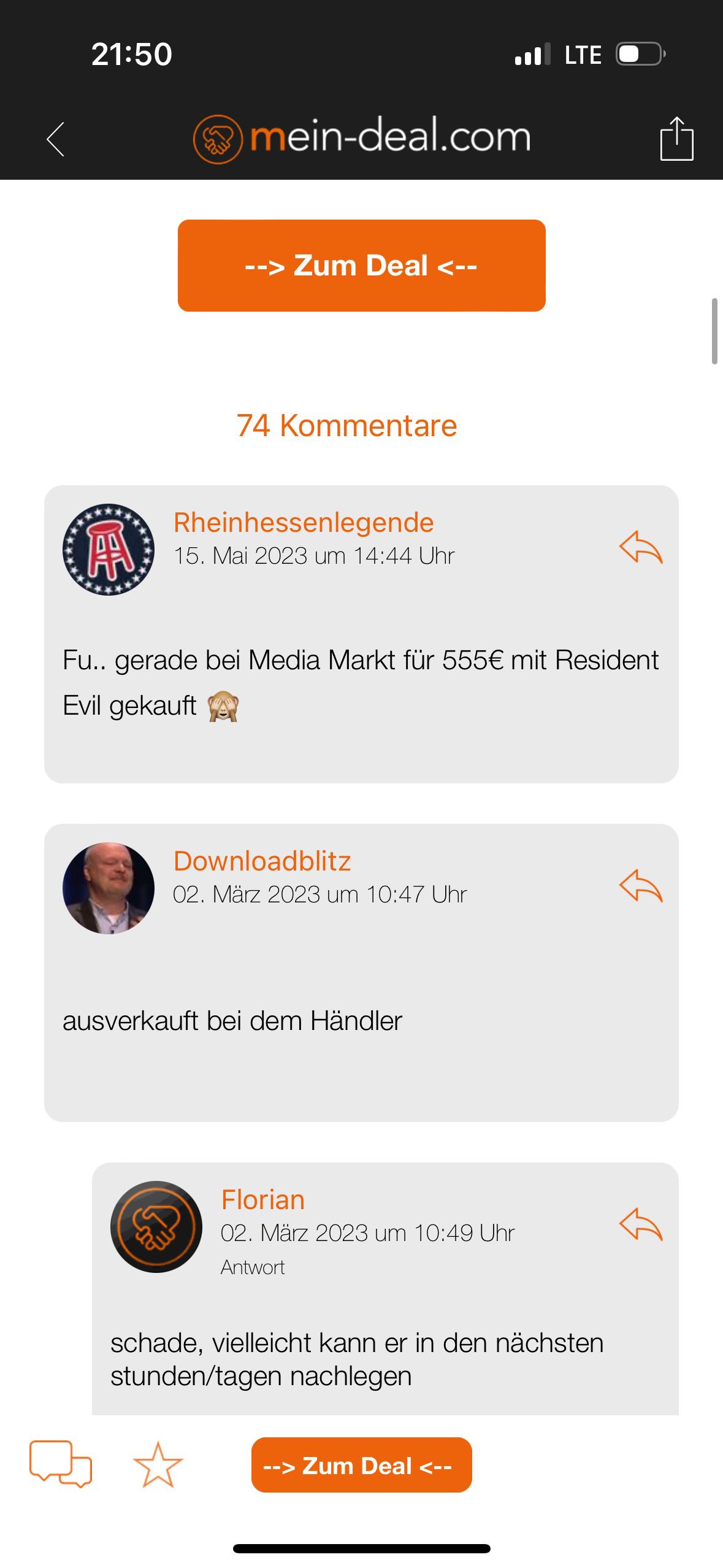 Feedback iOS User   Mein Deal App   Laden die Kommentare ? (Bitte kommentieren)