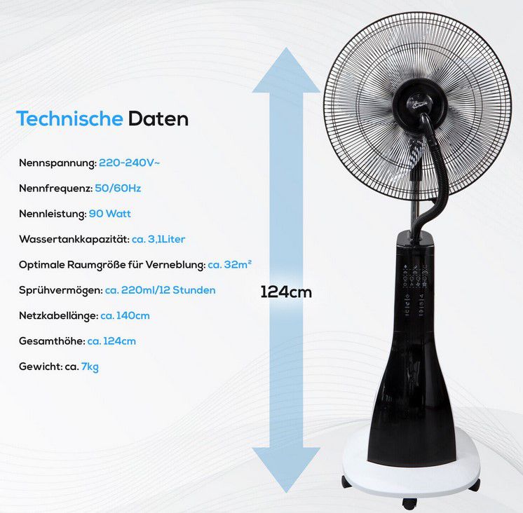 Tronitechnik SV05 Standventilator mit Wasserkühlung für 74,99€ (statt 90€)