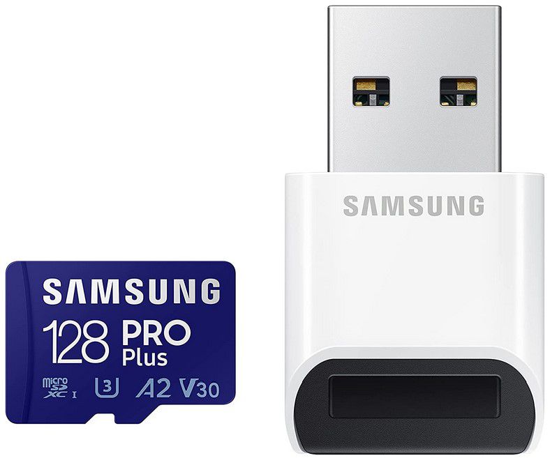 Samsung PRO Plus 128GB microSDXC mit USB-Kartenleser für 12,99€ (statt 23€)