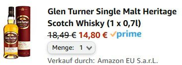 Glen Turner Single Malt Heritage Scotch Whisky ab 14,80€ (statt 20€)