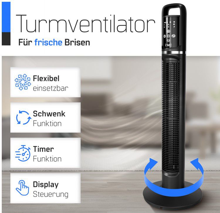 ZMC Turm Stand Ventilator 40W für 27,90€ (statt 34€)