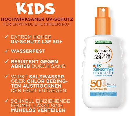 Garnier Kinder Sonnencreme Sensitive LSF 50+ ab 6€ (statt 10€)