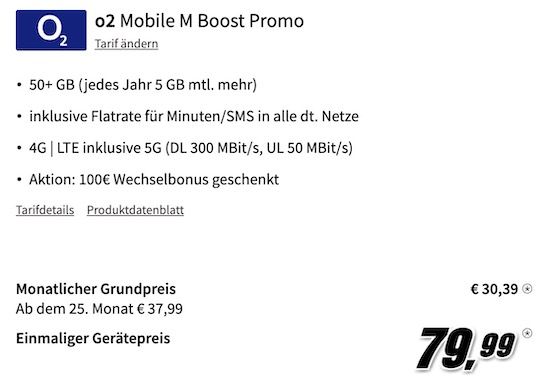 Samsung Galaxy S23 für 79,99€ + o2 Allnet 50GB LTE für 30,39€ mtl. + 100€ Bonus