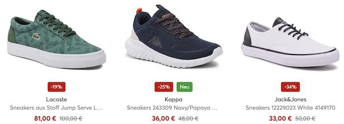 🔥 eSchuhe Sommer Sale mit 25% Extra Rabatt   z.B. Lacoste Sneaker 60,75€ (statt 81€)
