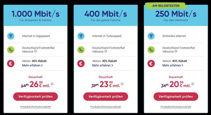 PYUR Internet mit 40% Rabatt (dauerhaft!)   z.B. 1.000 Mbit/s nur 26,99€ mtl.
