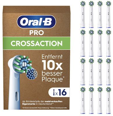 16x Oral B Pro CrossAction Aufsteckbürsten für elektrische Zahnbürste für 33,27€ (statt 43€)