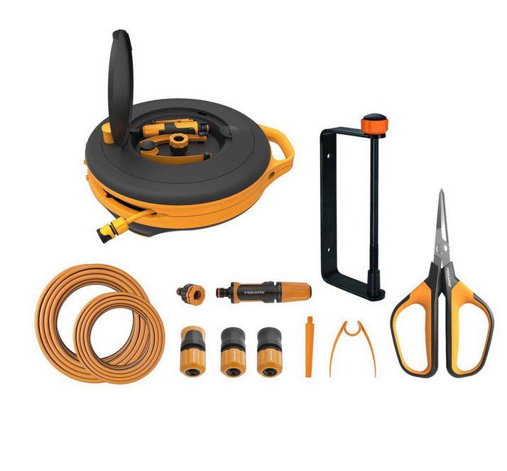 Fiskars Waterwheel S Schlauchtrommel mit 15m Schlauch für 53,99€ (statt 69€)