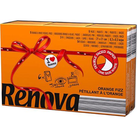 6er Pack Renova Orange Fizz Taschentücher für 0,66€